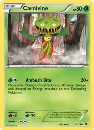 2013 Pokemon Black & White Legendary Treasures #5/113 - Carnivine