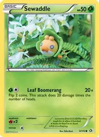 2013 Pokemon Black & White Legendary Treasures #9/113 - Sewaddle
