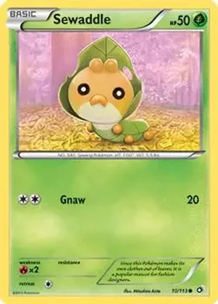 2013 Pokemon Black & White Legendary Treasures #10/113 - Sewaddle