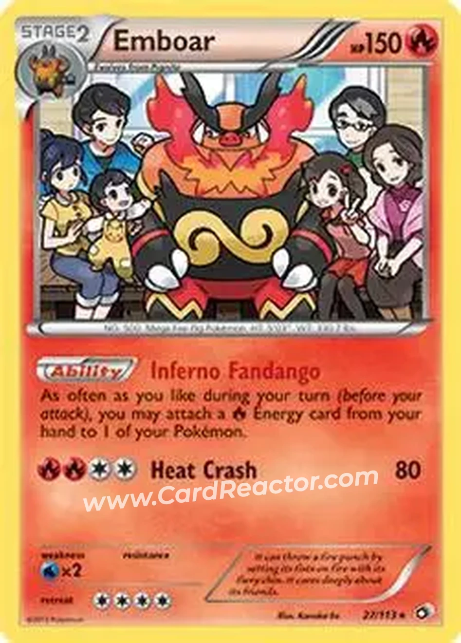 2013 Pokemon Black & White Legendary Treasures #27/113 - Emboar - Front