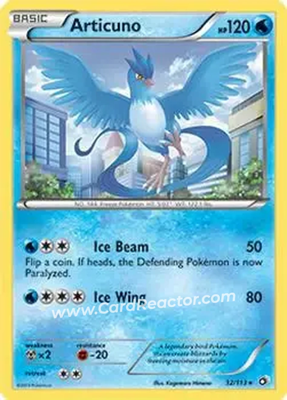 2013 Pokemon Black & White Legendary Treasures #32/113 - Articuno - Front