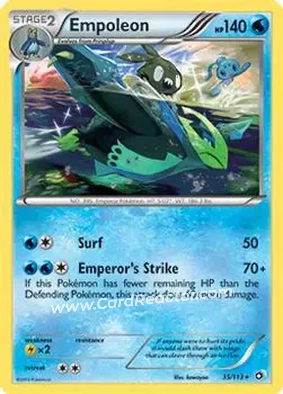 2013 Pokemon Black & White Legendary Treasures #35/113 - Empoleon ex - Front
