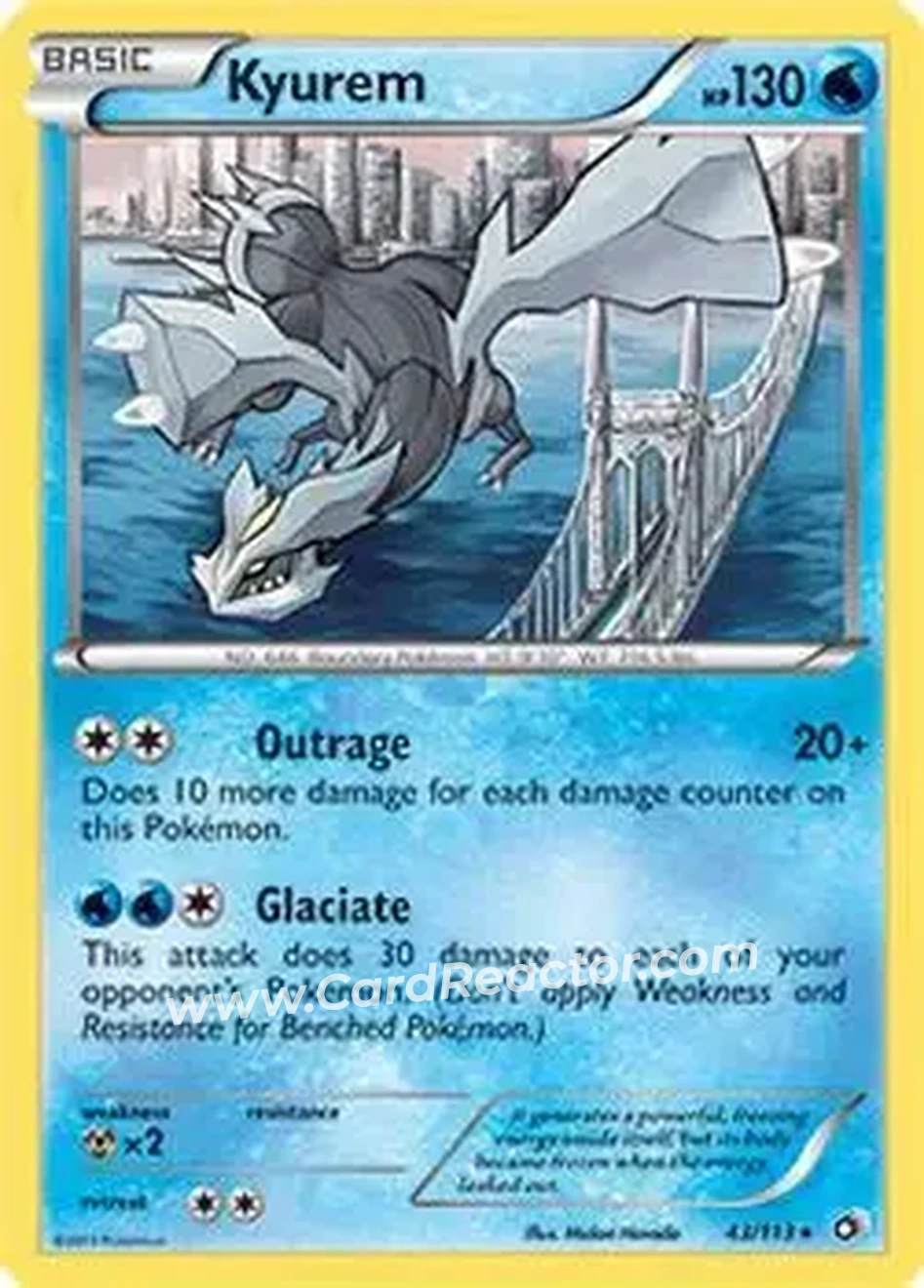 2013 Pokemon Black & White Legendary Treasures #43/113 - キュレム ex - Front