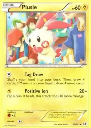 2013 Pokemon Black & White Legendary Treasures #47/113 - Plusle