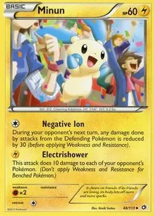 2013 Pokemon Black & White Legendary Treasures #48/113 - Minun