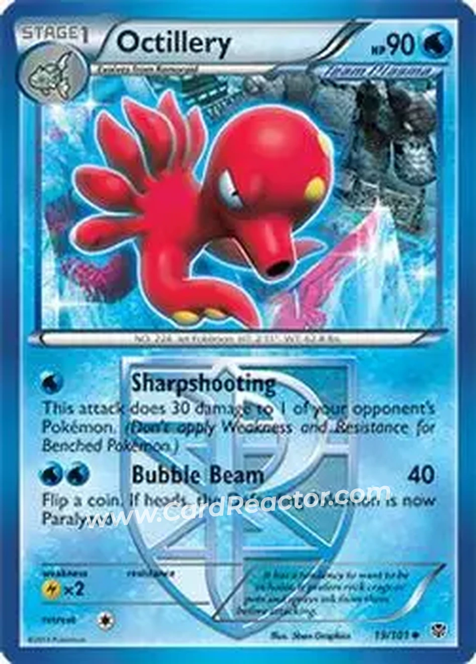 2013 Pokemon Black & White Plasma Blast #19/101 - Octillery - Front