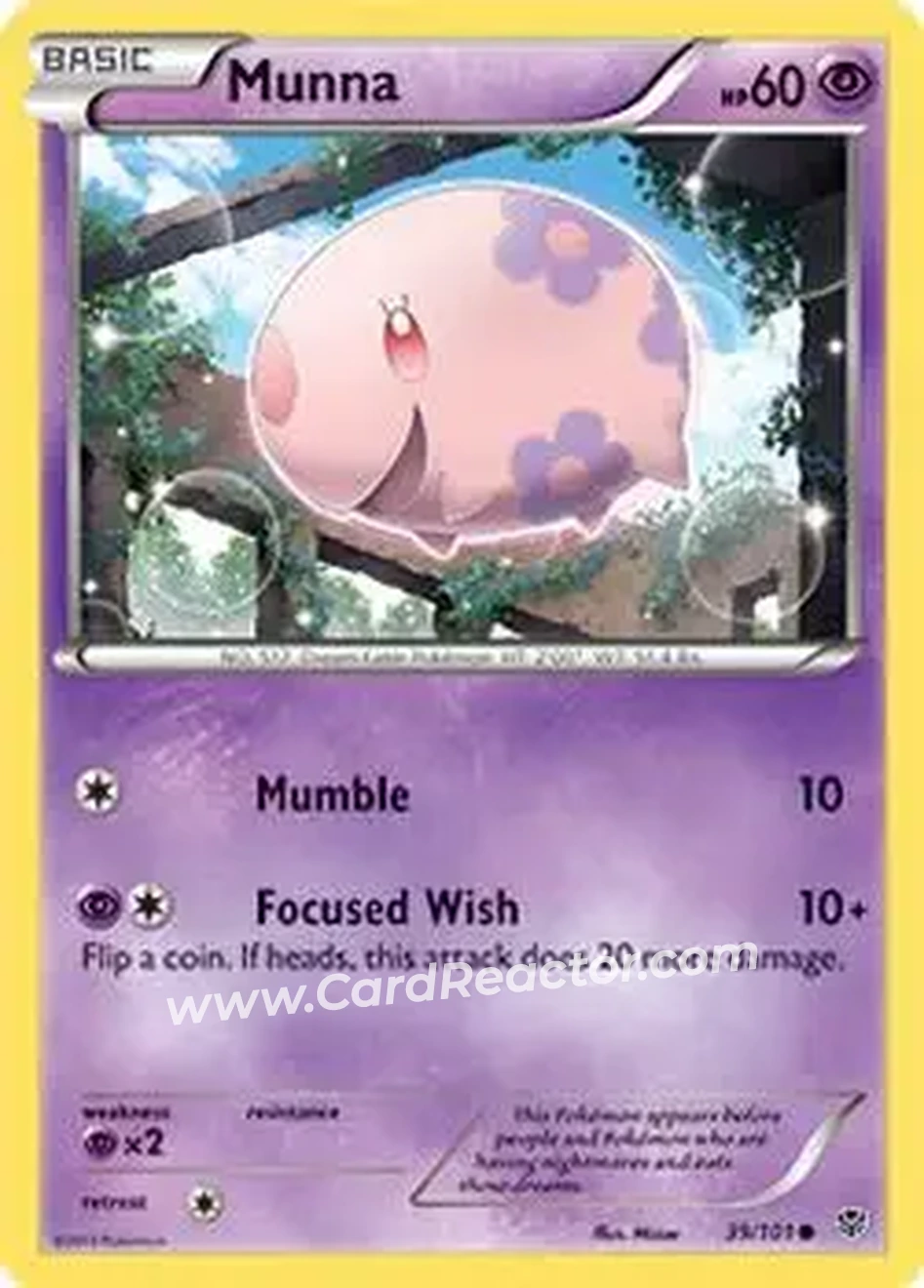 2013 Pokemon Black & White Plasma Blast #39/101 - Munna - Front