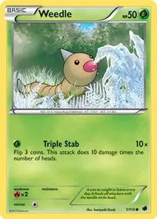2013 Pokemon Black & White Plasma Freeze #1/116 - Weedle