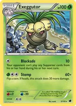 2013 Pokemon Black & White Plasma Freeze #5/116 - Exeggutor