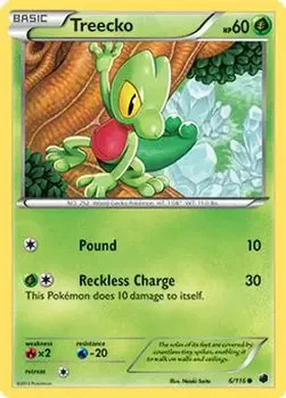 2013 Pokemon Black & White Plasma Freeze #6/116 - Treecko