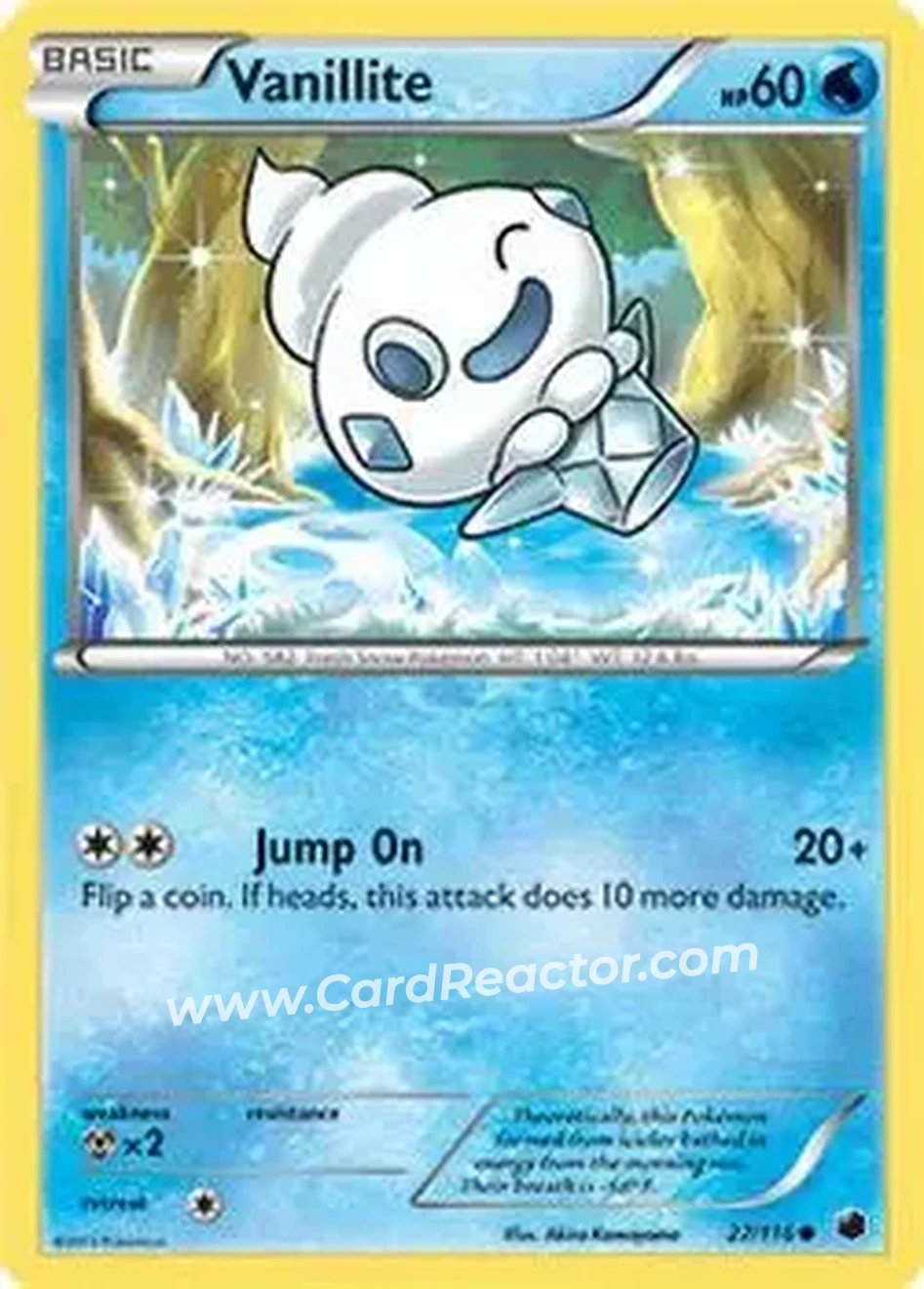 2013 Pokemon Black & White Plasma Freeze #27/116 - Vanillite - Front