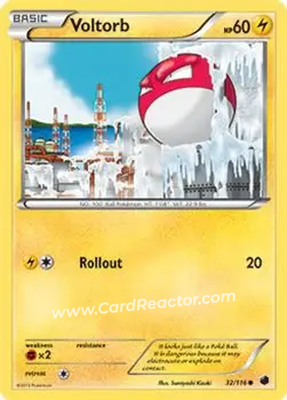 2013 Pokemon Black & White Plasma Freeze #32/116 - Voltorb - Front