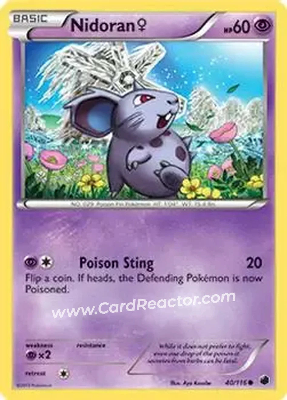 2013 Pokemon Black & White Plasma Freeze #40/116 - Nidoran♀ - Front