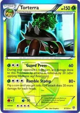 2013 Pokemon Black & White Plasma Storm #3 - Torterra ex