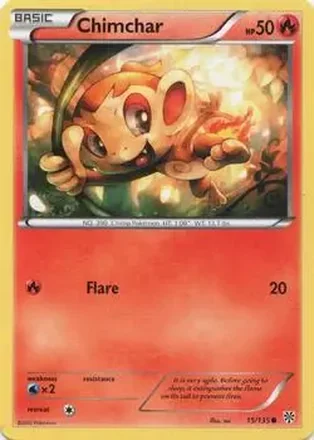 2013 Pokemon Black & White Plasma Storm #15 - Chimchar