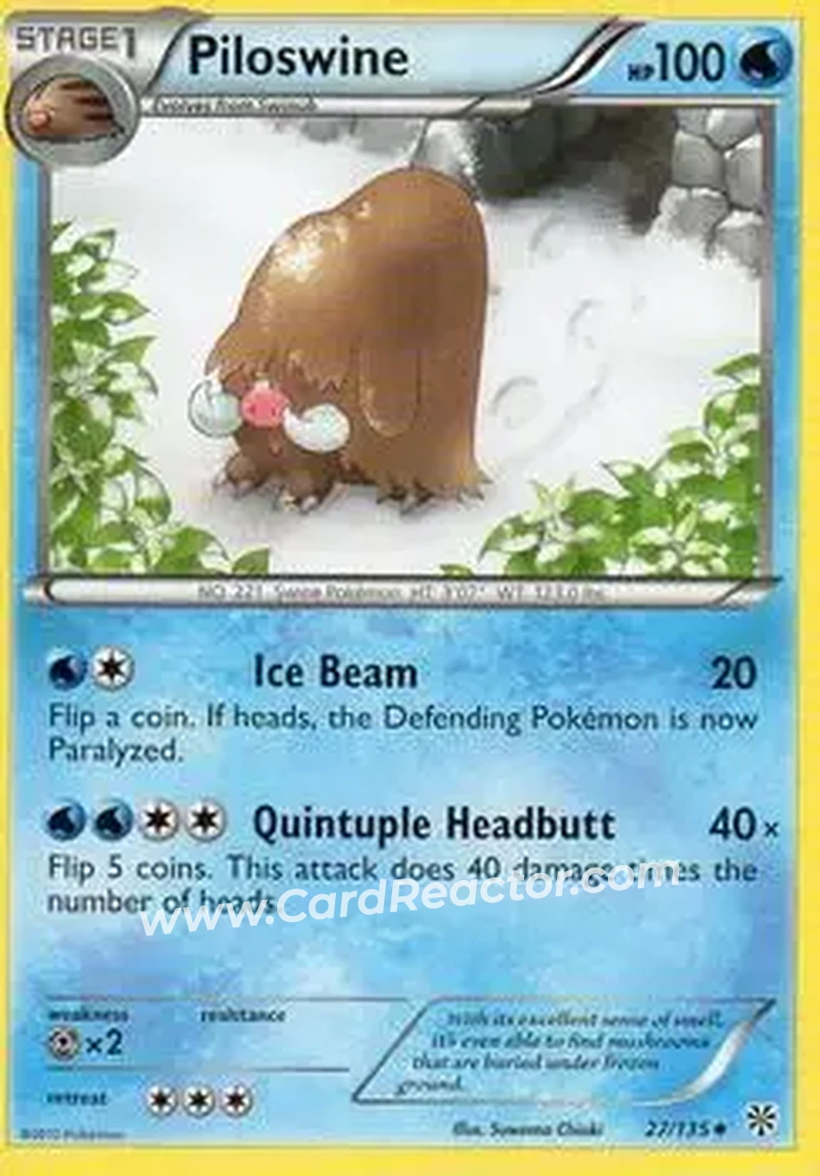 2013 Pokemon Black & White Plasma Storm #27 - イノムー - Front