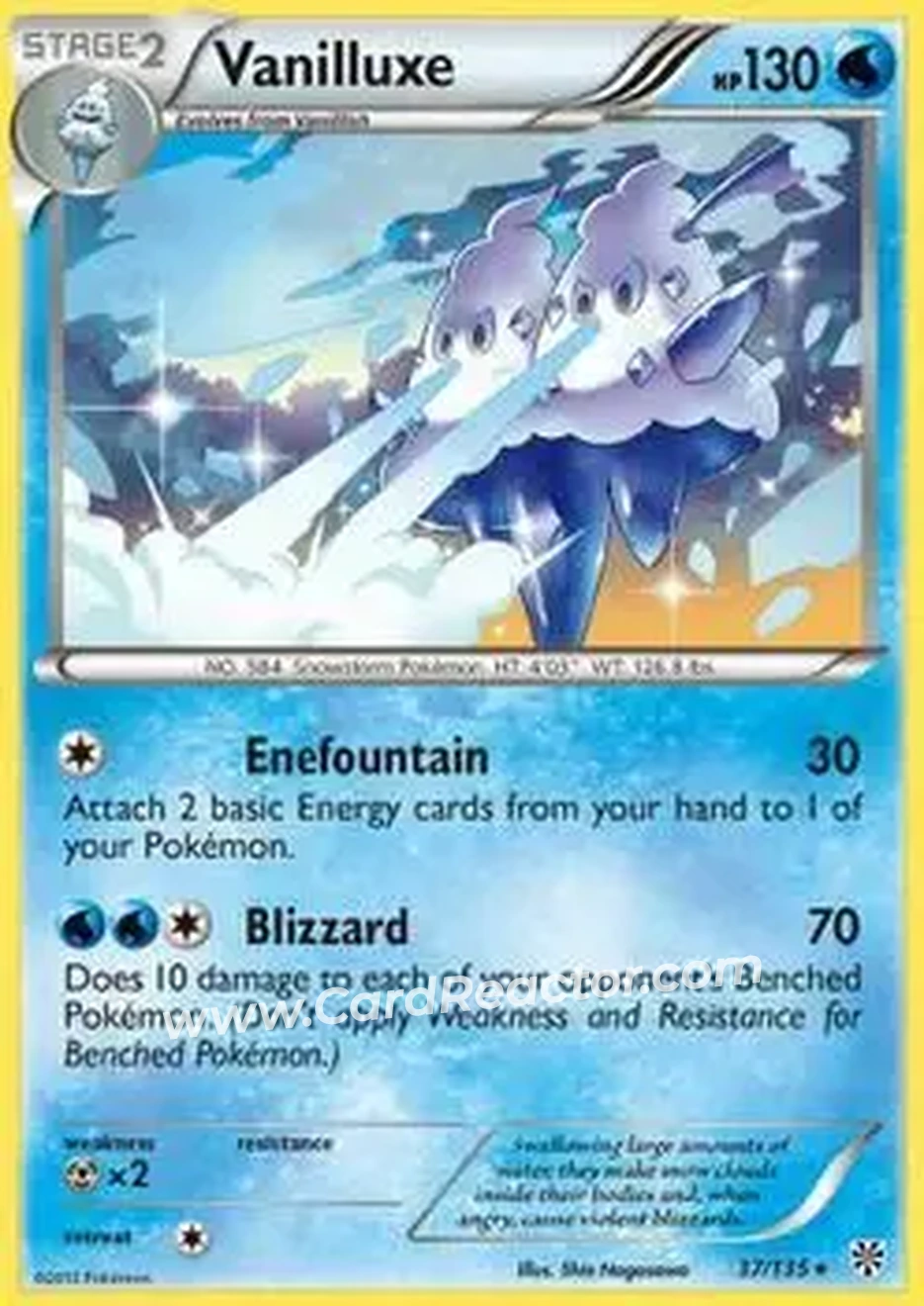 2013 Pokemon Black & White Plasma Storm #37 - Vanilluxe - Front