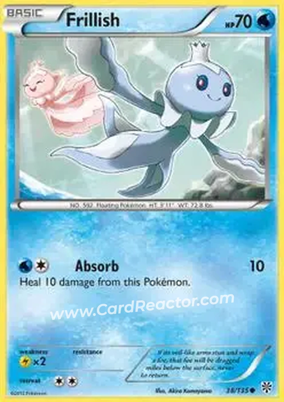 2013 Pokemon Black & White Plasma Storm #38 - Frillish - Front