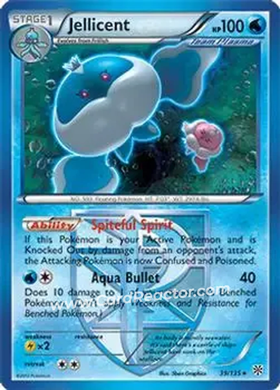 2013 Pokemon Black & White Plasma Storm #39 - Jellicent ex - Front
