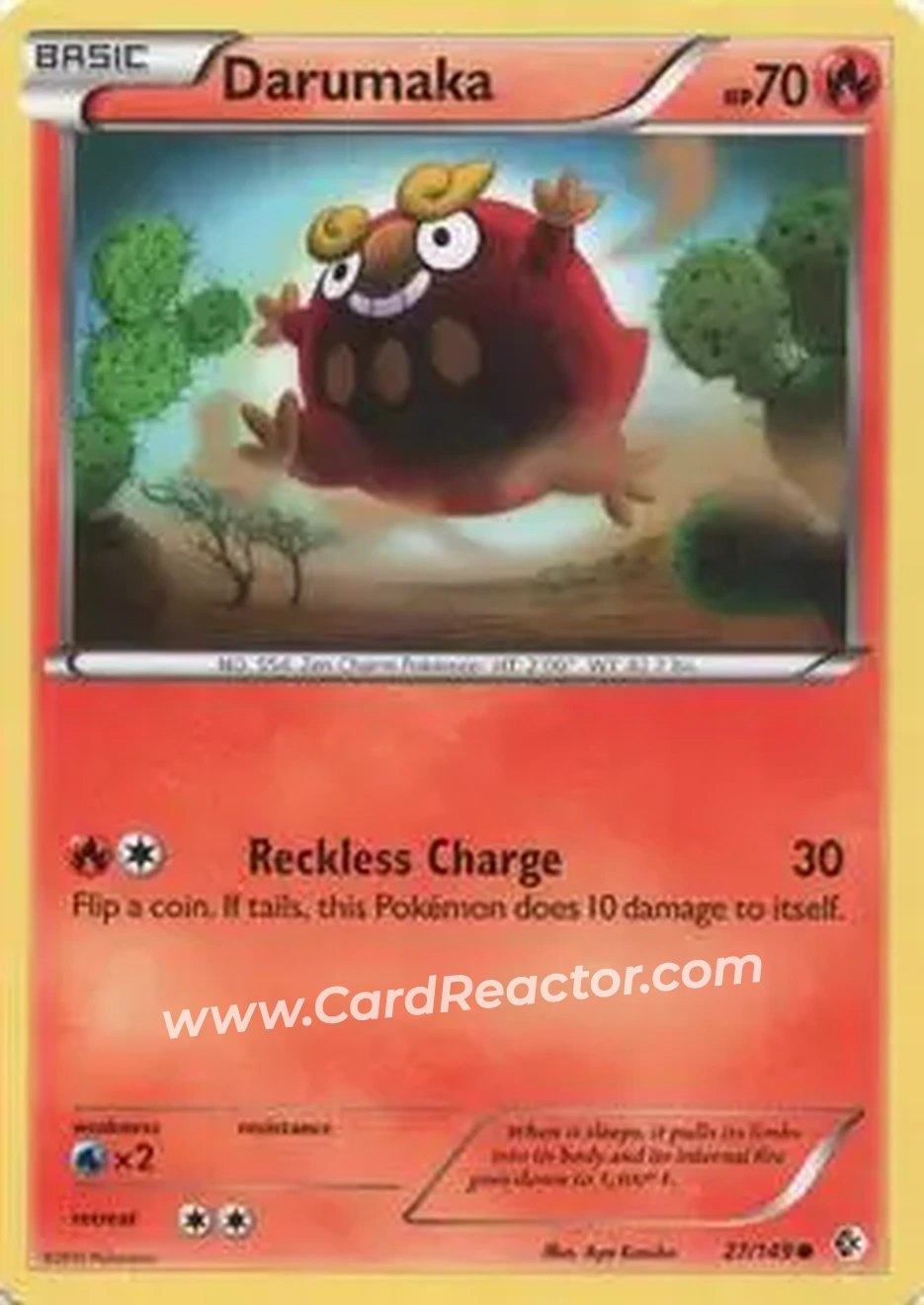 2012 Pokemon Black & White Boundaries Crossed #27/149 - Darumaka - Front