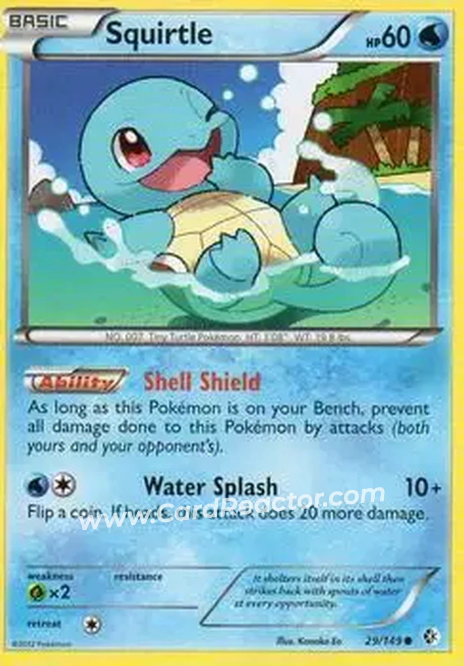 2012 Pokemon Black & White Boundaries Crossed #29/149 - Squirtle - Front