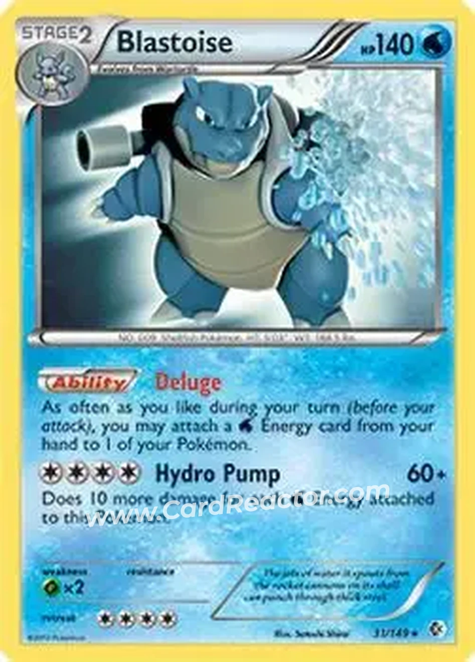 2012 Pokemon Black & White Boundaries Crossed #31/149 - Blastoise - Front
