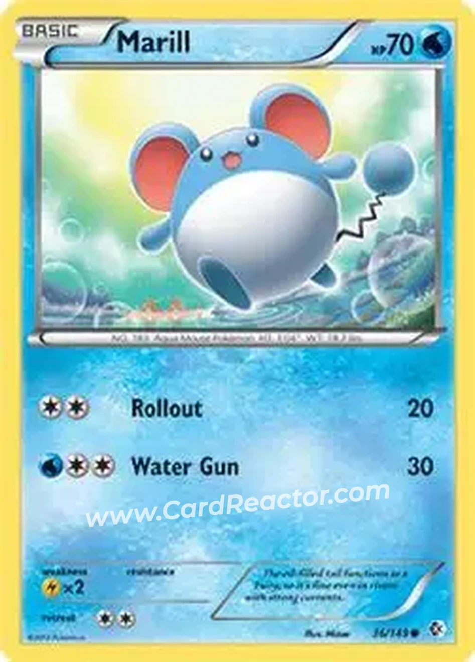 2012 Pokemon Black & White Boundaries Crossed #36/149 - Marill - Front