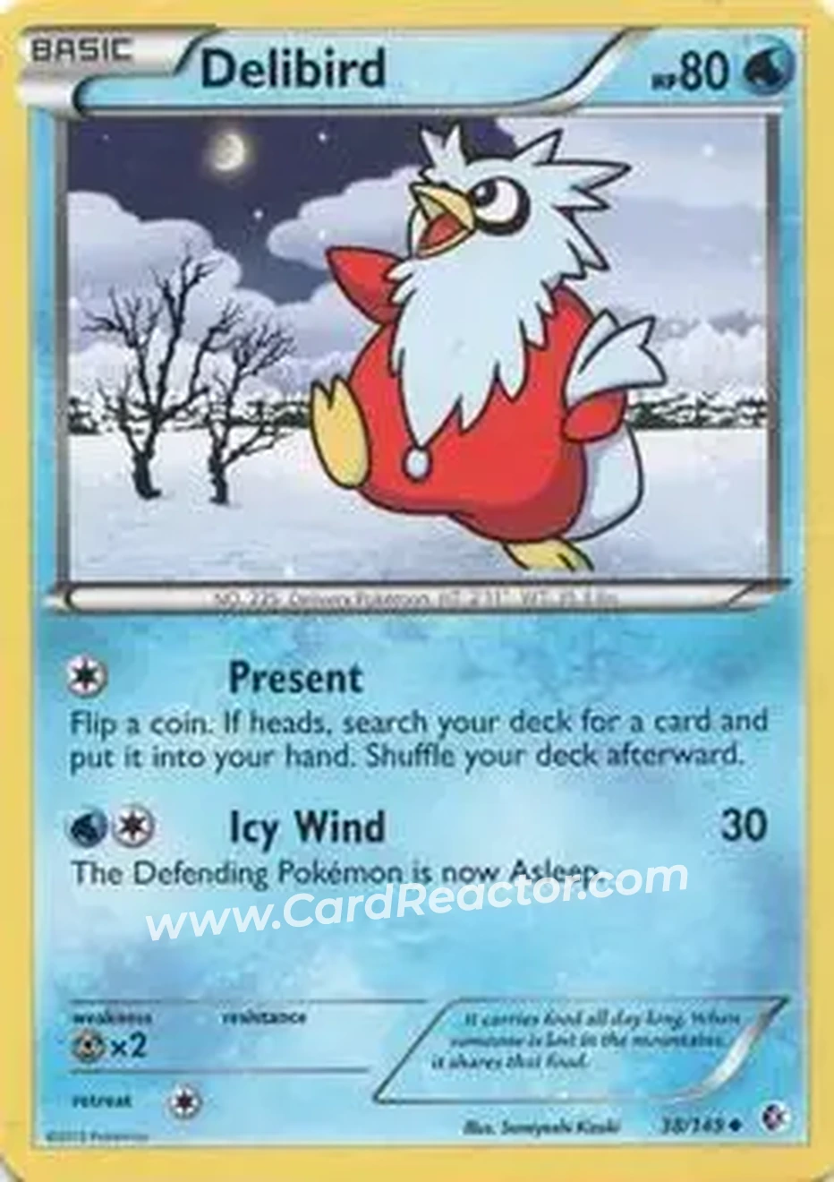 2012 Pokemon Black & White Boundaries Crossed #38/149 - Delibird - Front