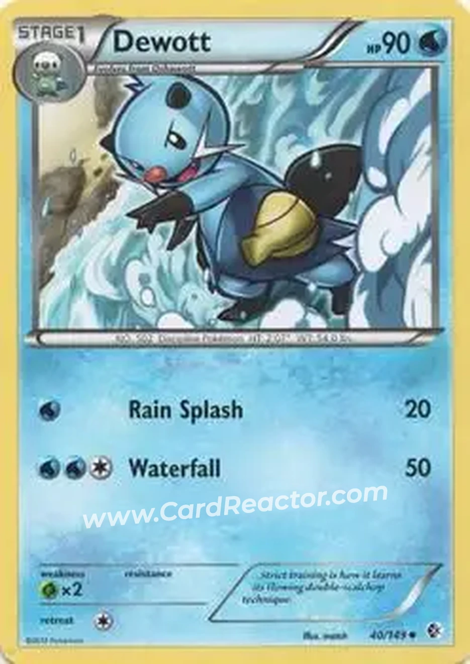 2012 Pokemon Black & White Boundaries Crossed #40/149 - Dewott - Front