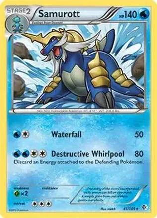 2012 Pokemon Black & White Boundaries Crossed #41/149 - Samurott