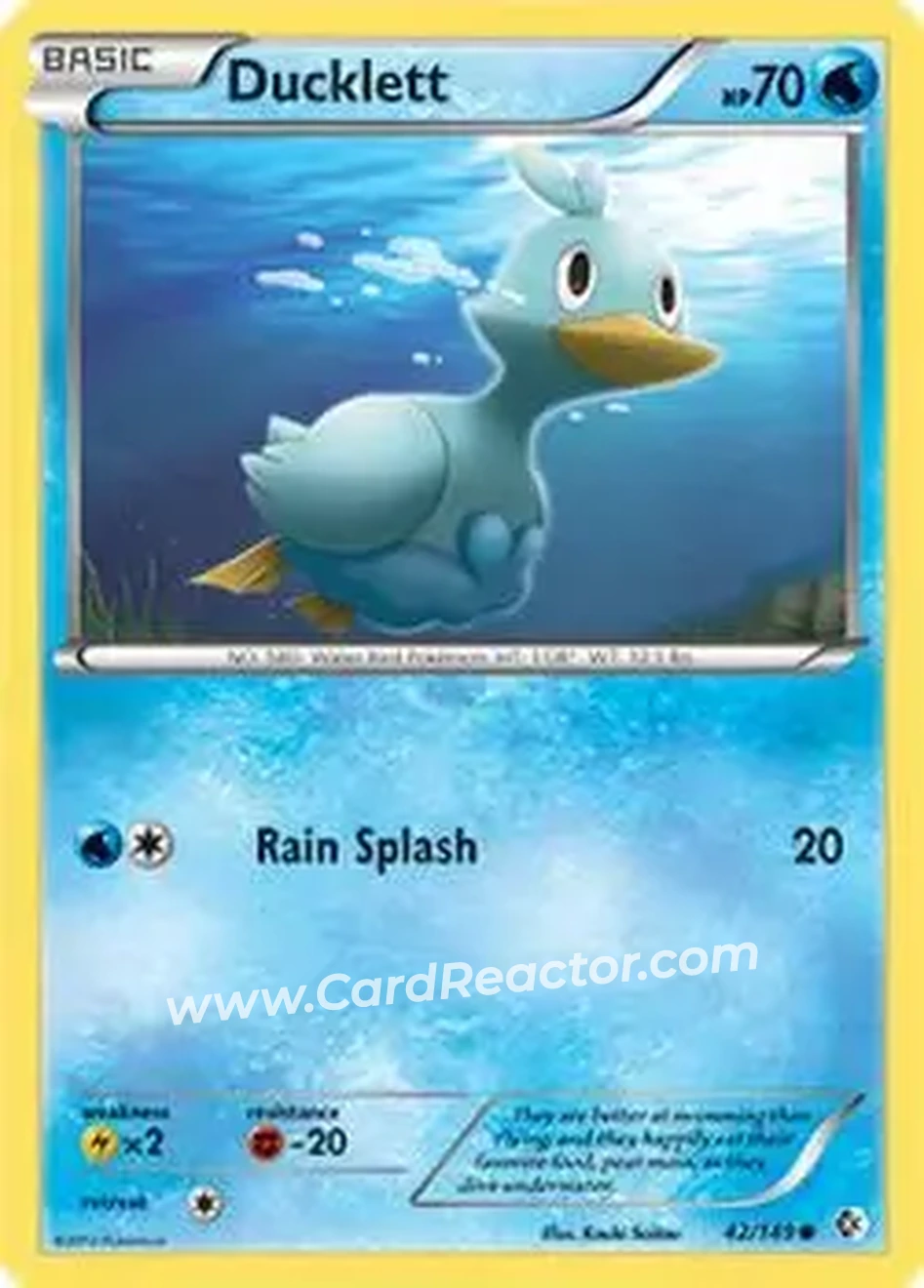 2012 Pokemon Black & White Boundaries Crossed #42/149 - Ducklett - Front