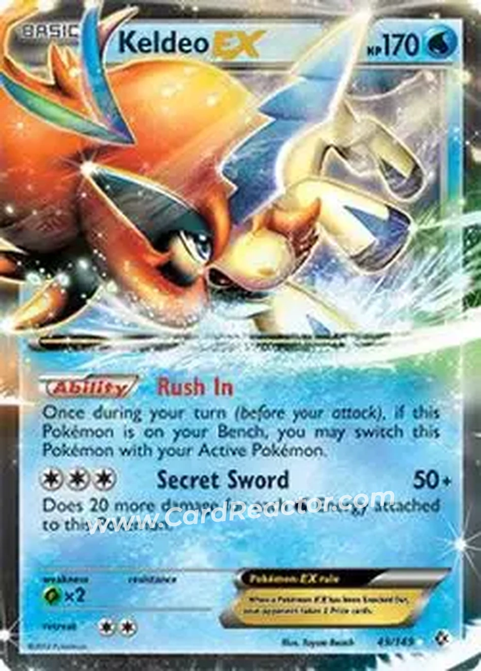 2012 Pokemon Black & White Boundaries Crossed #49/149 - Keldeo - Front