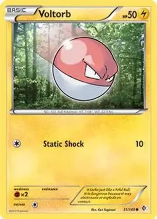 2012 Pokemon Black & White Boundaries Crossed #51/149 - Voltorb