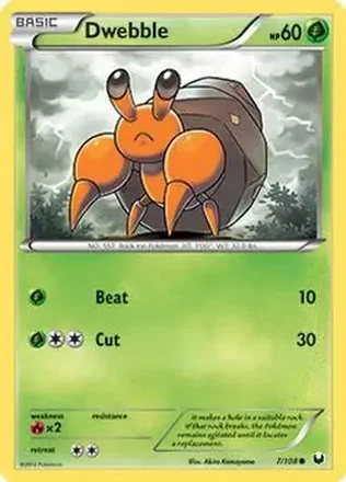 2012 Pokemon Black & White Dark Explorers #7/108 - Dwebble