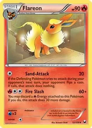 2012 Pokemon Black & White Dark Explorers #12/108 - Flareon