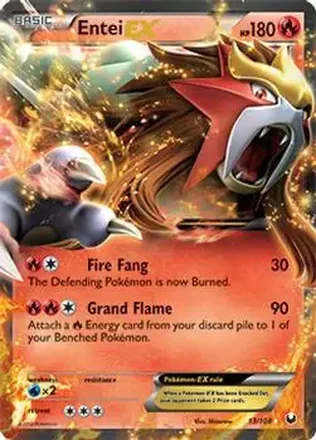 2012 Pokemon Black & White Dark Explorers #13/108 - Entei