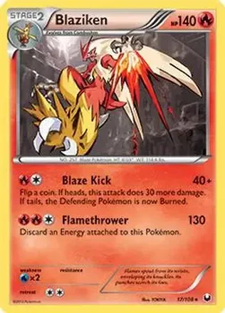 2012 Pokemon Black & White Dark Explorers #17/108 - バシャーモ