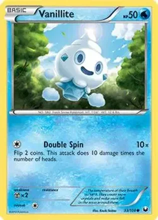 2012 Pokemon Black & White Dark Explorers #33/108 - Vanillite