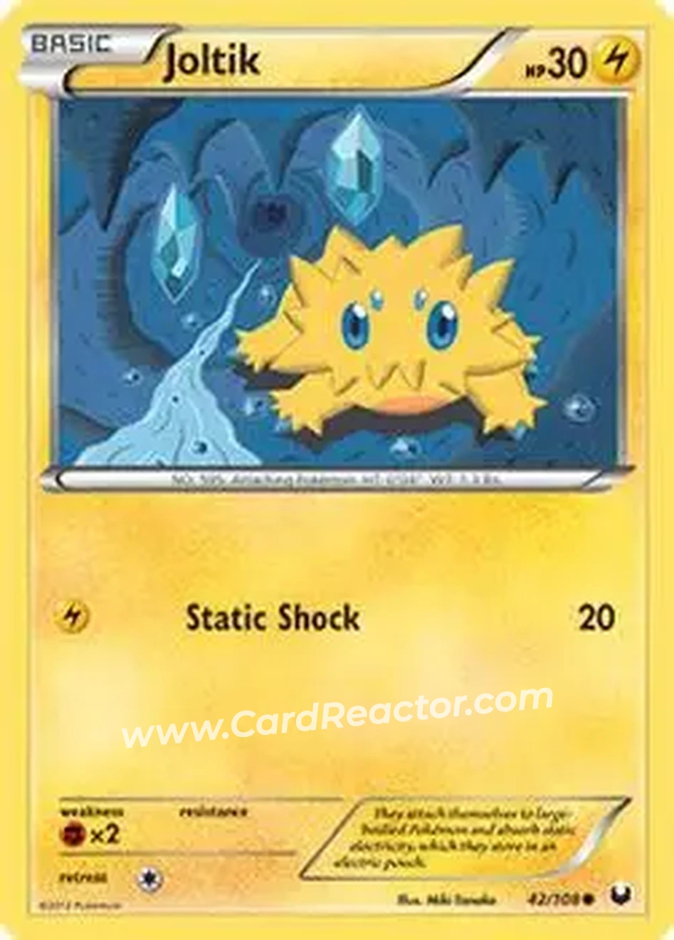 2012 Pokemon Black & White Dark Explorers #42/108 - Joltik - Front