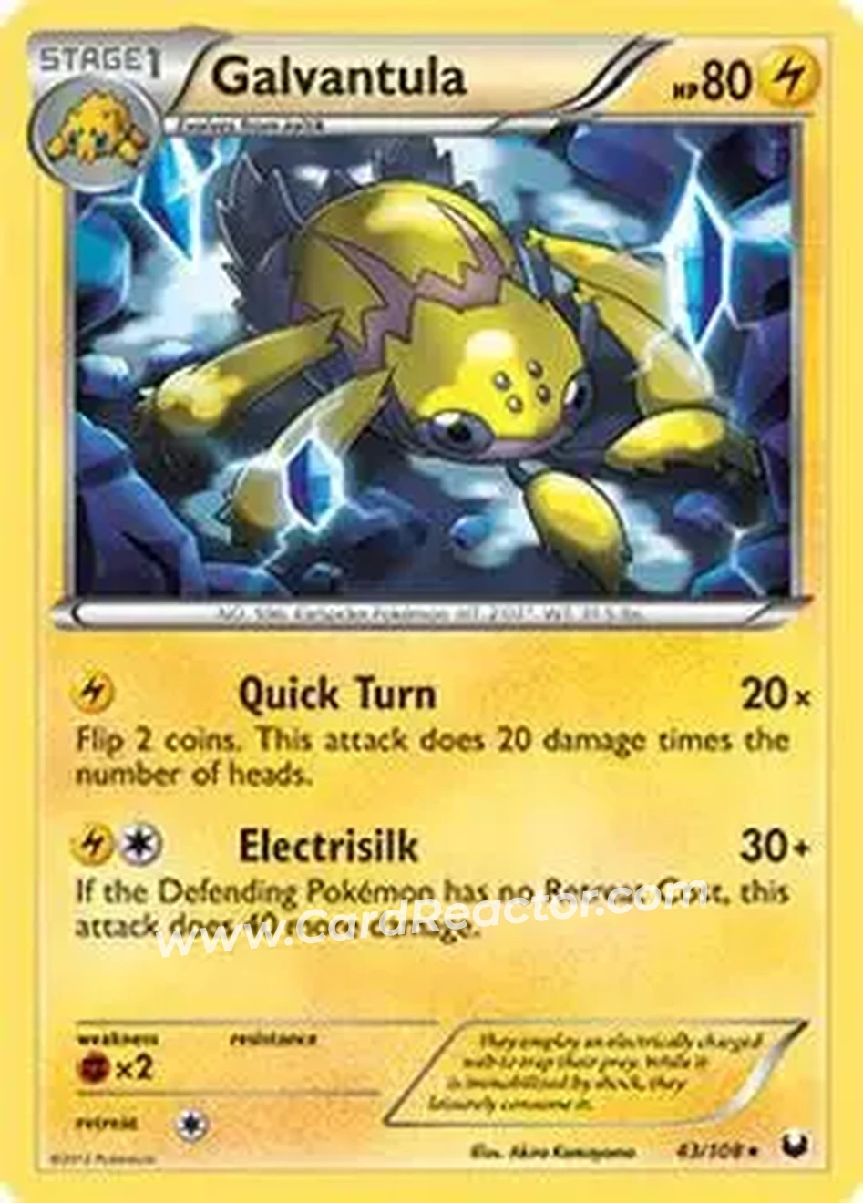 2012 Pokemon Black & White Dark Explorers #43/108 - Galvantula - Front