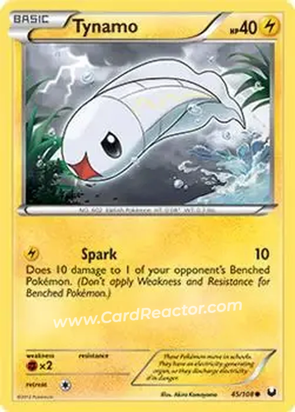 2012 Pokemon Black & White Dark Explorers #45/108 - Tynamo - Front