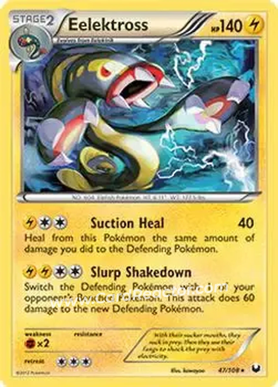 2012 Pokemon Black & White Dark Explorers #47/108 - Eelektross - Front