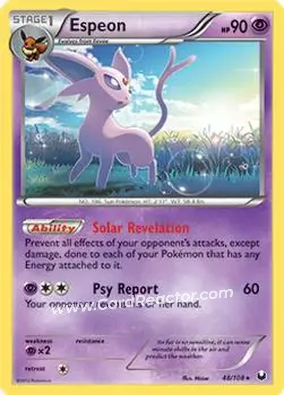 2012 Pokemon Black & White Dark Explorers #48/108 - Espeon - Front