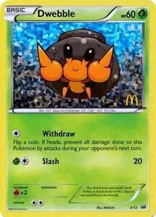 2012 Pokemon McDonald's Collection #3 - Dwebble