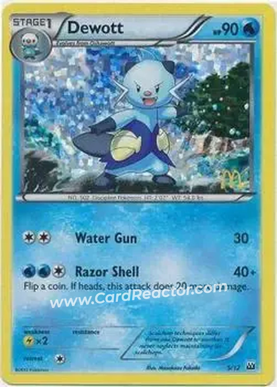 2012 Pokemon McDonald's Collection #5 - Dewott - Front