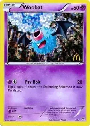 2012 Pokemon McDonald's Collection #7 - Woobat