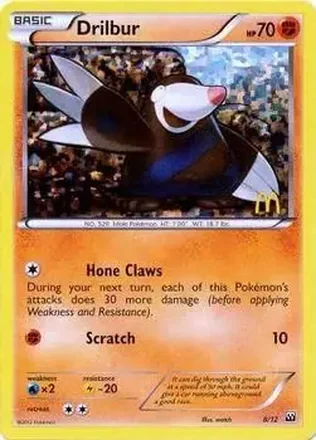 2012 Pokemon McDonald's Collection #8 - Drilbur