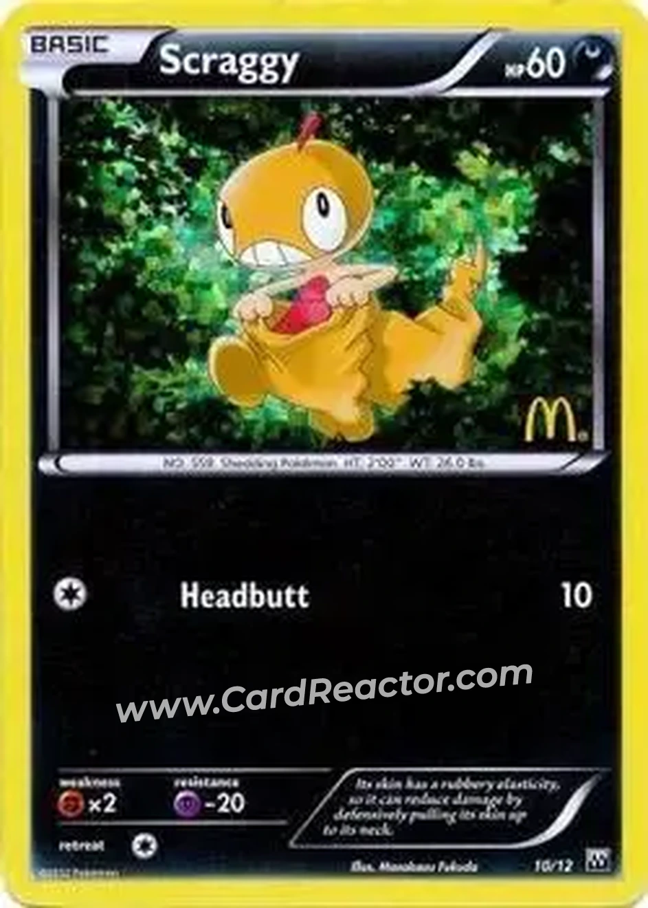 2012 Pokemon McDonald's Collection #10 - Scraggy - Front
