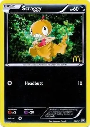 2012 Pokemon McDonald's Collection #10 - Scraggy