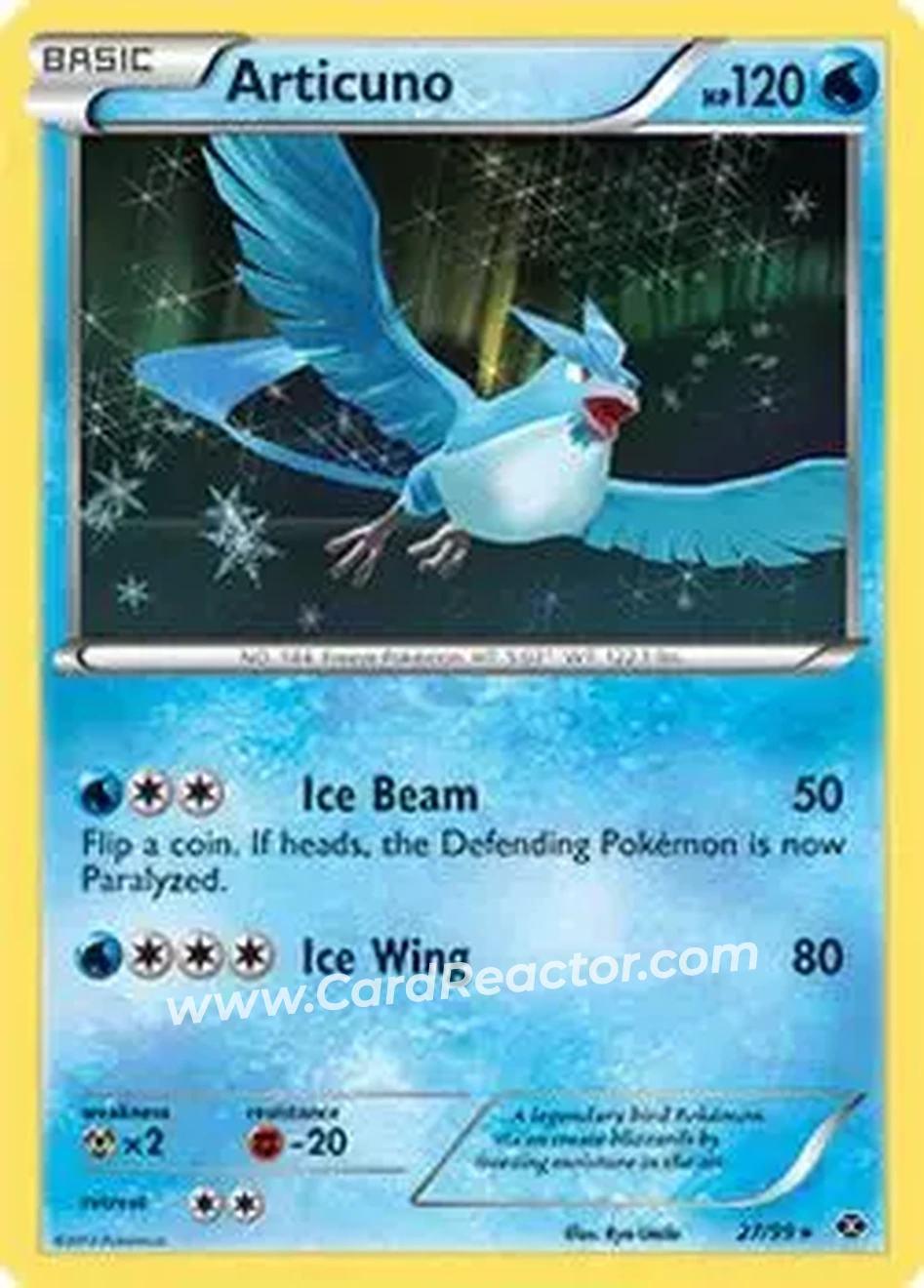 2012 Pokemon Next Destinies #27/99 - Articuno - Front